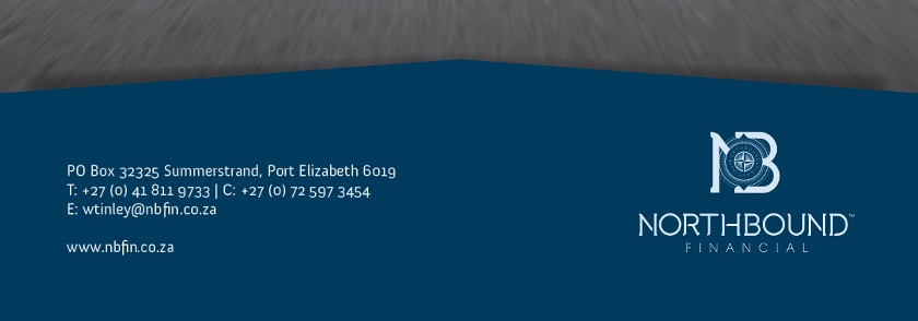 PO Box 32325, Summerstrand, Port Elizabeth, 6019 
T: +27 (0) 41 811 9733  |  C: +27 (0) 72 597 3454
